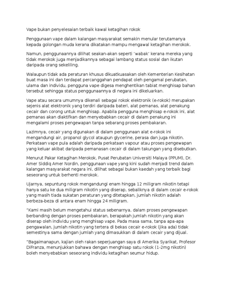Kajian Kesan Rokok Elektronik Pdf