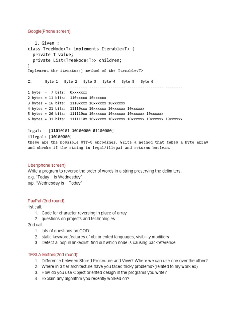 Phone Screen Coding Challenges | PDF | String (Computer Science ...