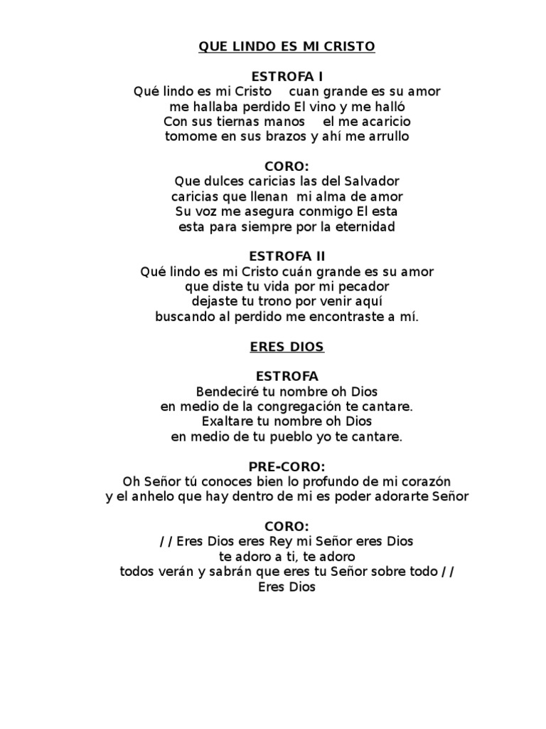 Que Lindo Es Mi Cristo Estrofa I