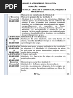 Cronograma de Aula Tic - Quinta-feira - Unidade 3 - Alterado Em 29-09-15