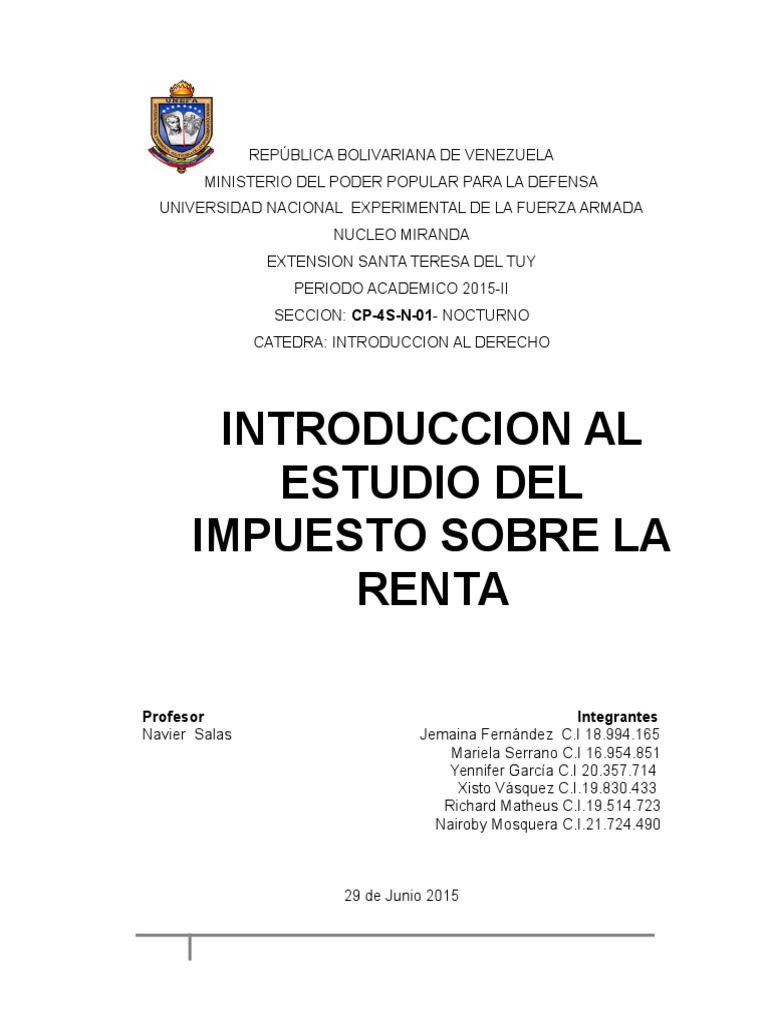 Introducción al Impuesto sobre la Renta | PDF | Impuestos | Economias