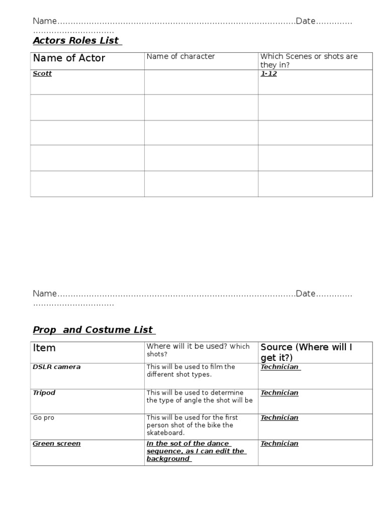 Film Production Planning Guide | PDF