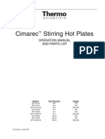 Cimarec Stirring Hot Plate Manual & Parts