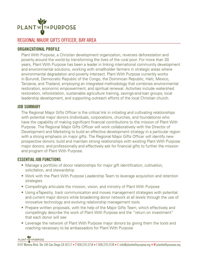 Regional Major Gifts Officer, Bay Area | PDF | Business | Science