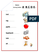 Missing Letters a B C D E F