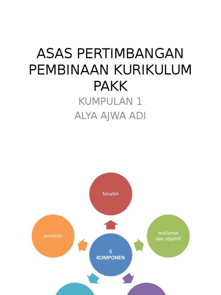 Asas Pertimbangan Pembinaan Kurikulum Pakk Pdf
