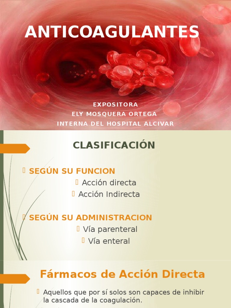 Clasificación y Uso de Anticoagulantes | PDF | Coagulación | Drogas