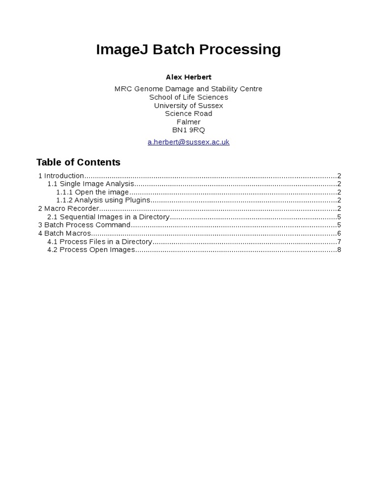 Image J Batch Processing Macro Computer Science File