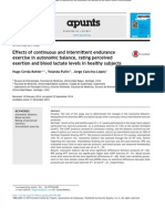 2014 Cerda-Kohler Et Al, Effects of Continuous and Intermittent Endurance Exercise in Autonomic Balance, Rating Perceived Exertion and Blood Lactate Levels in Healthy Subjects