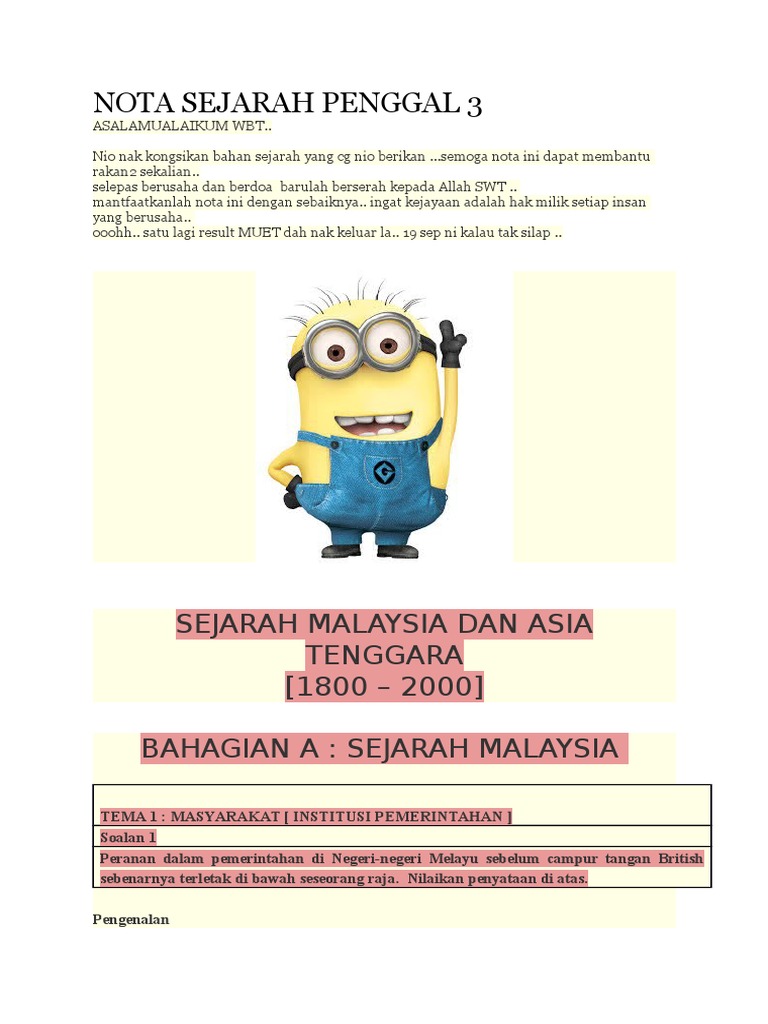 Nota Sejarah Penggal 3