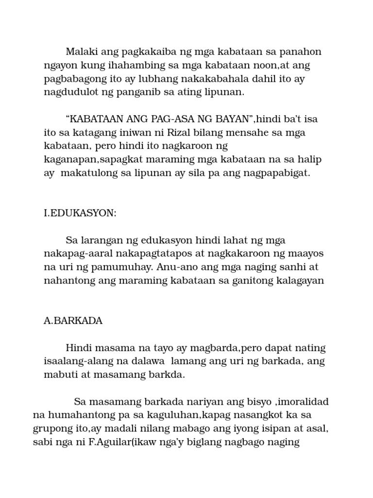 Ano Ang Pinagkaiba Ng Mga Kabataan Noon At Ngayon | ngayonpulutong