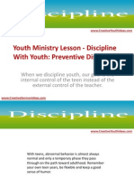 Youth Ministry Lesson - Discipline With Youth - Preventive Discipline