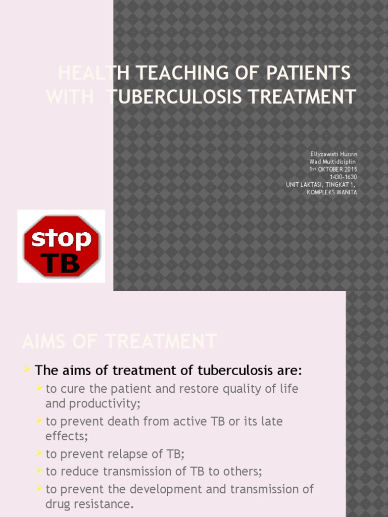 Health Teaching of Patients With Tuberculosis Treatment Tuberculosis