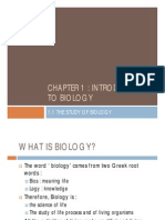 Chapter 1: Introduction To Biology: 1.1 The Study of Biology