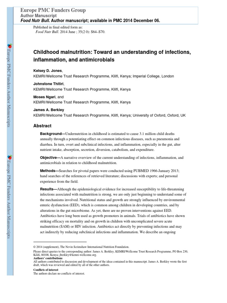 Malnutrition Infection and Inflamation 2014 | PDF | Malnutrition ...