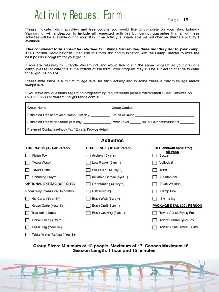 Activity Request - Yarramundi | PDF