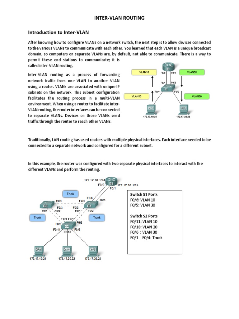 Inter-VLAN Routing Explained | PDF | Router (Computing) | Network Switch