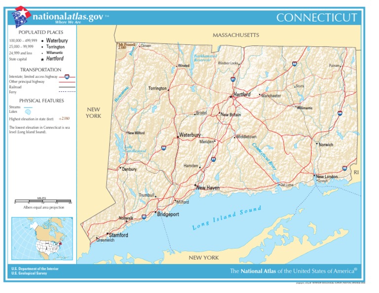 Connecticut Geographic Overview Map | PDF | Science & Mathematics