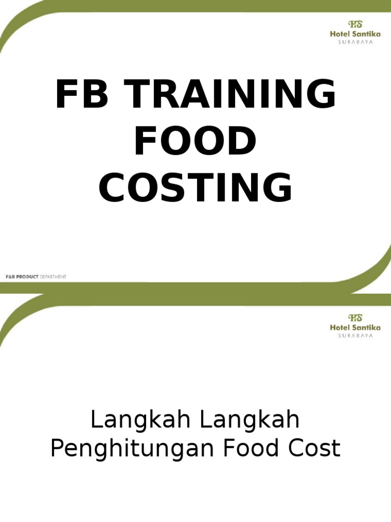 Penghitungan dan Rumus Food Cost | PDF