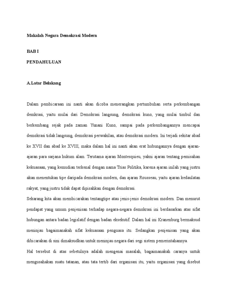 Makalah Negara Demokrasi Modern
