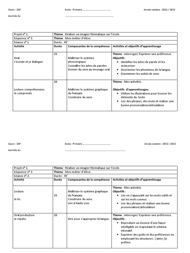 3ap Modele De Cahier Journal Pdf Pdf Langue Francaise Lecture Processus