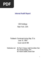 Internal Audit Report - CBI HOLDINGS