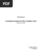 Download Summary - Lead Generation for the Complex Sale - Brian J Carrol by jkivit SN28343862 doc pdf