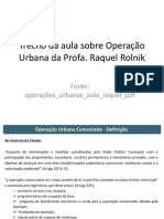 Operações Urbanas Raquel Rolnik