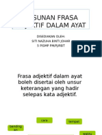 Pembentangan-Susunan Frasa Adjektif Dalam Ayat