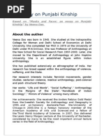 Download An Essay on Punjabi Kinship on the basis of the essay Masks and Faces by Veena Das by ParIshmita Saikia SN283450693 doc pdf
