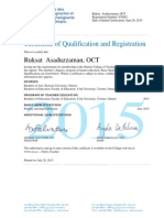 Certificate of Qualification and Registration: Ruksat Asaduzzaman, OCT