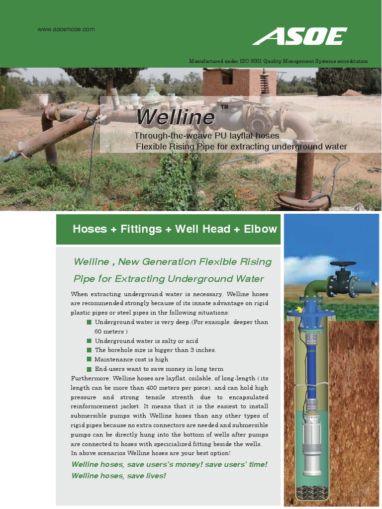 Welline Flexible Rising Pipe for Deep Wells | PDF | Hose | Pipe (Fluid ...