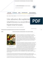 Uso Abusivo de Suplementos Vitamínicos e a Ocorrência de Hipervitaminoses - Artigos de Farmácia - Portal Educação