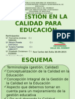 Gestion en La Calidad para La Educacion