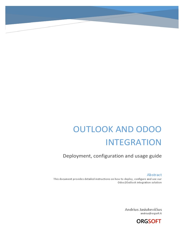 Odoo Outlook Plugin User Guide | PDF | Microsoft Outlook | Email