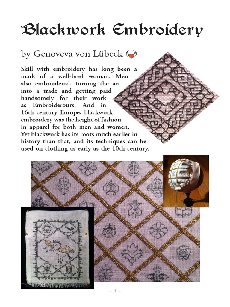 Blackwork Embroidery Booklet v2 | PDF | Embroidery | Stitches (Textile ...