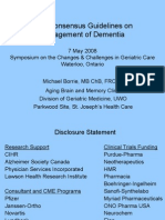 New Consensus Guidelines on Management of Dementia