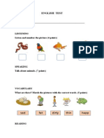 English Basic 1 Test Primaria 2do