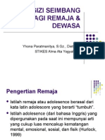 Gizi Remaja Dewasa