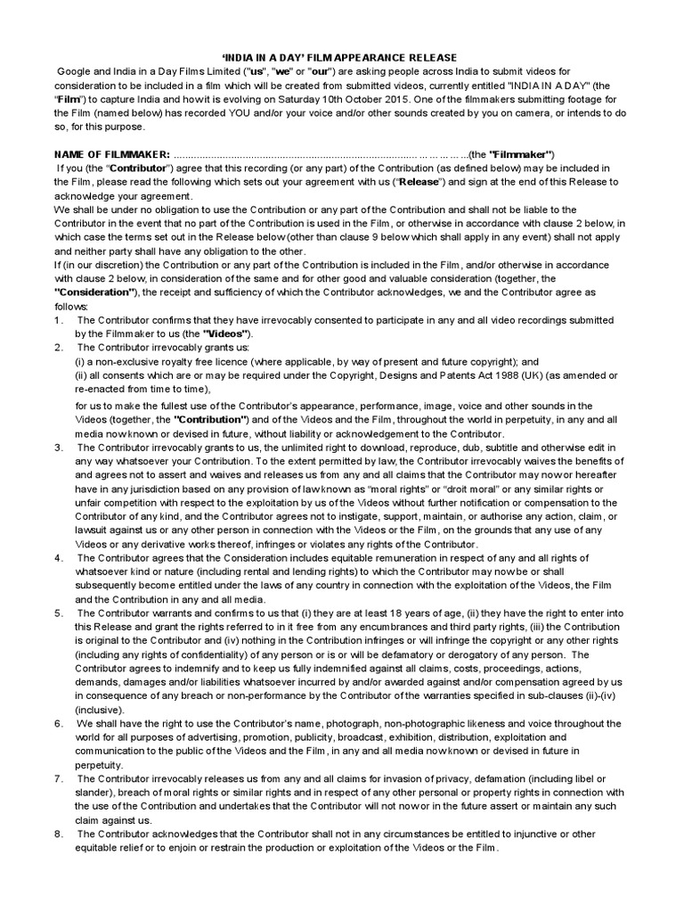 En India in A Day Appearance Release | PDF | Defamation | Injunction