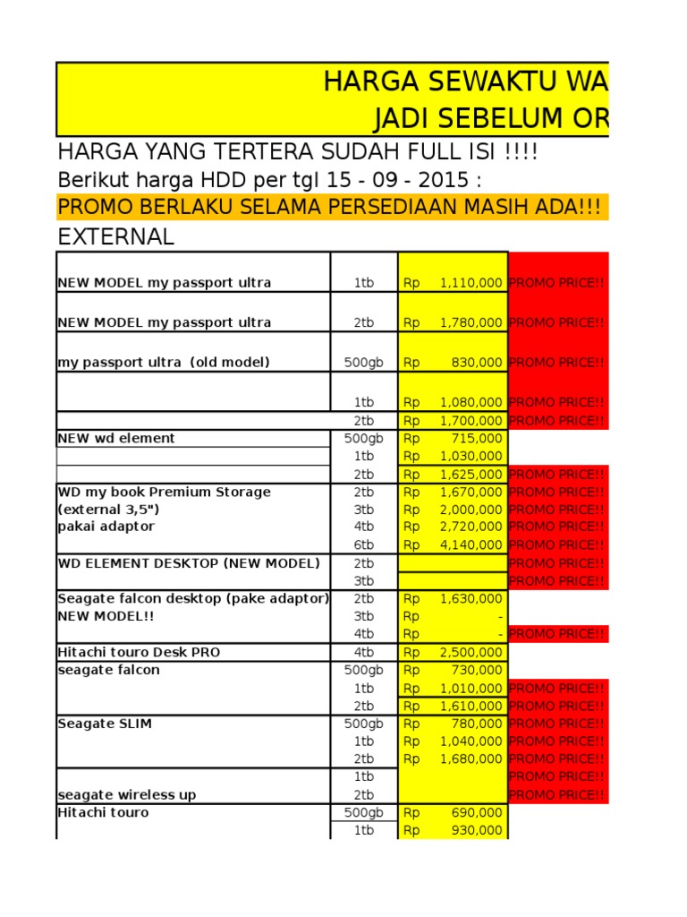 HDD Price List and Promotions | PDF | Games & Activities
