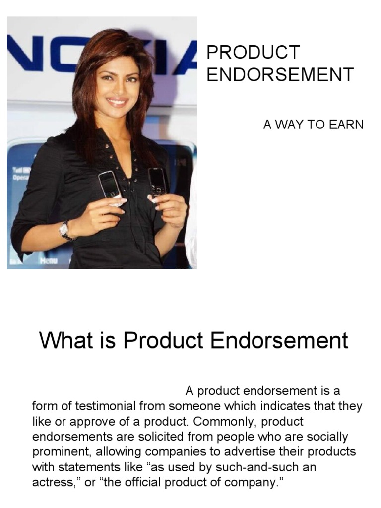 Product Endorsement Ppt Brand Business Economics