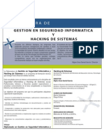 Diplomatura De: Gestion en Seguridad Informatic A Y Hacking de Sistemas