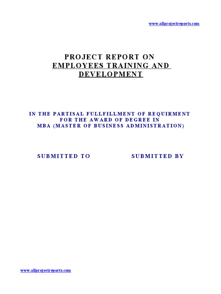 Project Report Employees Training Development Pdf