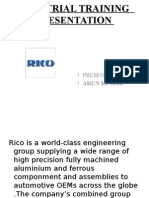 INDUSTRIAL TRAINING PRESENTATION ON RICO AUTO INDUSTRIES