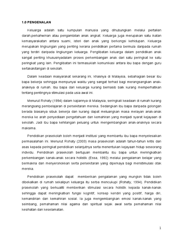 Penglibatan keluarga dalam pendidikan awal kanakkanak
