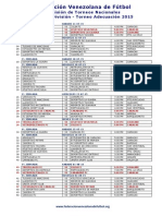 Calendario Adecuacion 2015 Primera Division