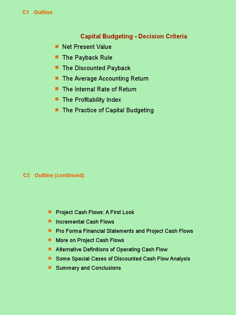 Cap Budget Internal Rate Of Return Capital Budgeting Free 30day