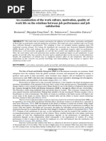 Download An examination of the work culture motivation quality of work life on the relations between job performance and job satisfaction by inventionjournals SN283524700 doc pdf