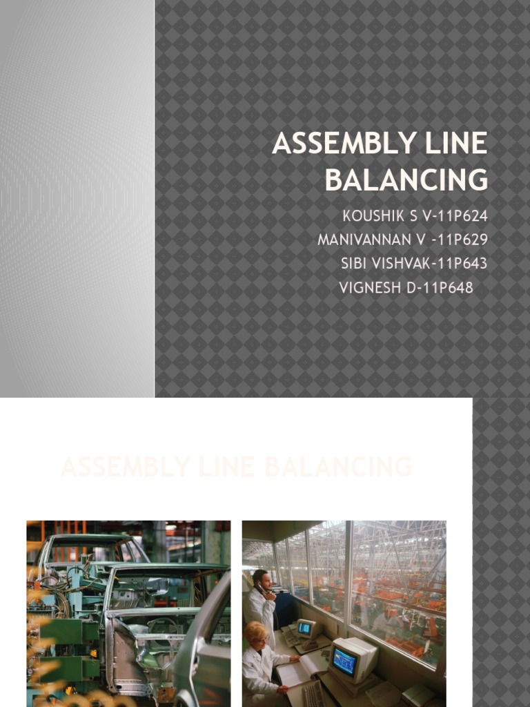 Assembly Line Balancing PDF Industries Computing